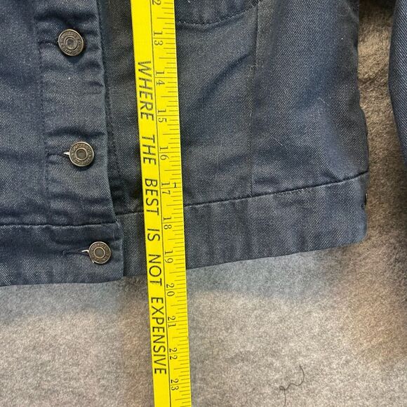 GAP Jean Jacket Women's Small Indigo Denim Cotton Button Front Dark Wash Blue - Picture 10 of 14